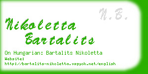 nikoletta bartalits business card